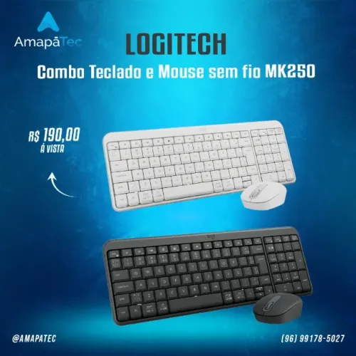 Combo Teclado E Mouse Sem Fio Logitech Mk250