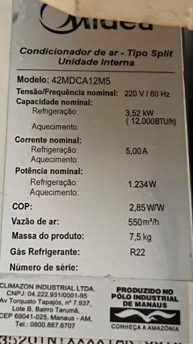 Ar Condicionado Split Midea 12.000 BTU - Revisado