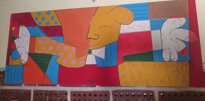 Quadro Romero Britto o abraço