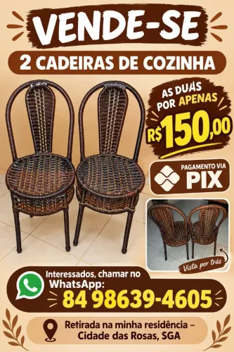 Duas cadeiras de cozinha