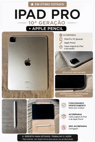 iPad Pro 4ª Geração + Apple Pencil 2ª Geração | Ótimo Estado | Completo