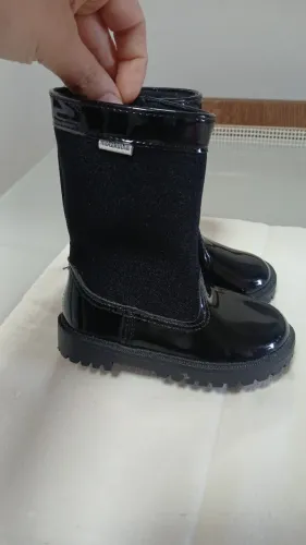 Bota preta cano alto infantil molekinha bebê
