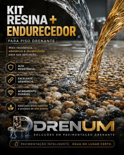 Piso Drenante - Pedras naturais - Kit Resina