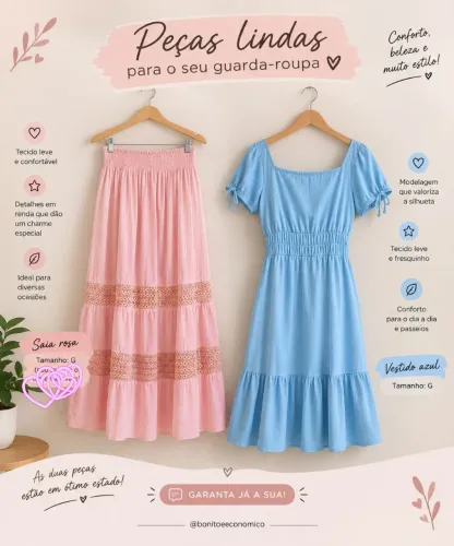 Saia longa e vestido