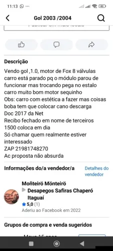 Volkswagen Gol Geração III Plus 1.0 MI 16V Gasolina Mec. 4P 2004