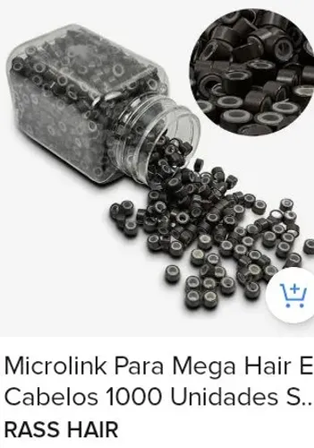 Microlink com silicone Preto para mega hair pelo menor preço