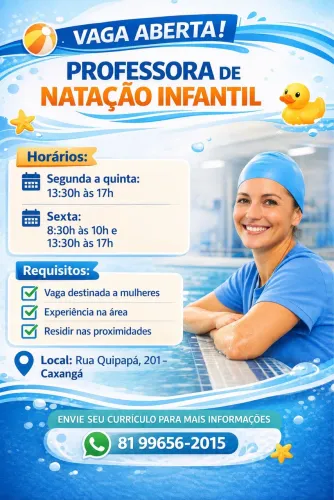 Vaga para Professora de Natação Infantil!