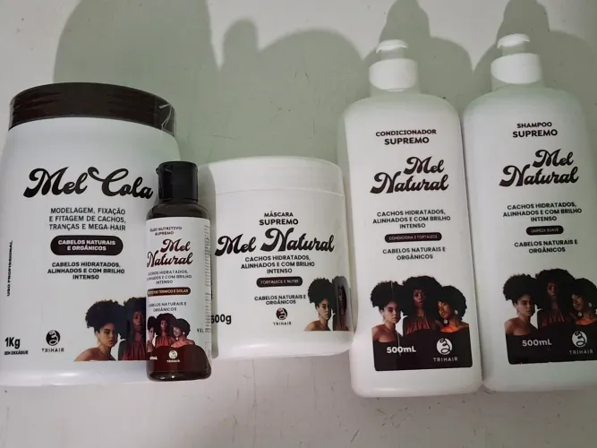 Kit TriHair Mel Cola para cabelos crespos e cacheados
