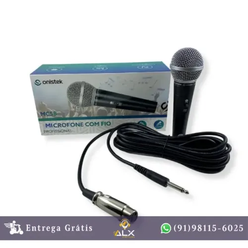 Microfone Com Fio Profissional Mc58 Onistek Cabo de 5m *ENTREGA GRÁTIS*