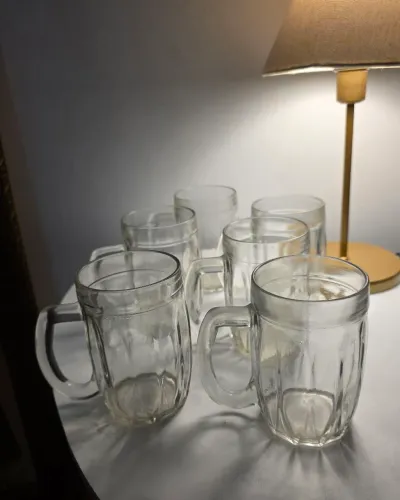 Kit com 6 canecas de vidro para Chopp 