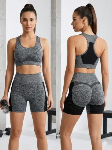 Conjunto Fitness academia Push Up com bojo