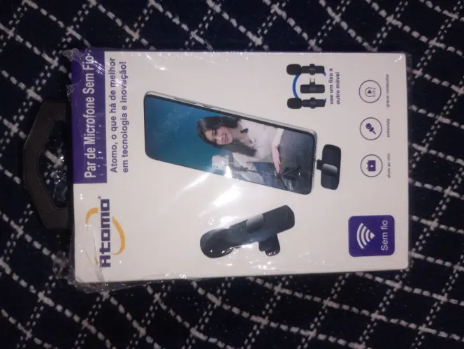 Microfone lapela sem fio para celular atomo k9 novo