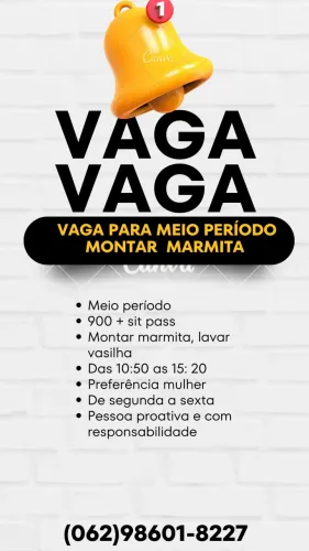 Vaga de emprego meio período