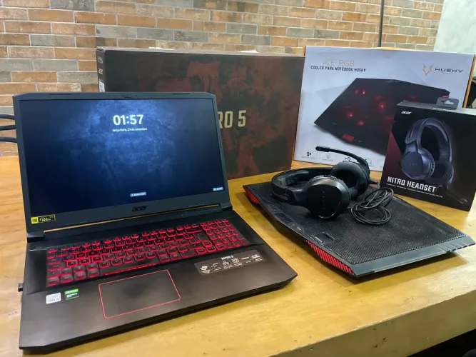 Notebook Gamer Acer Nitro 5 17?3 + Headset Acer + Suporte com cooler refrigerador