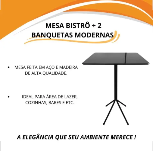 Mesa bistrô com duas cadeiras