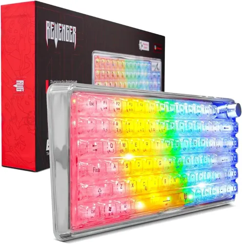 Teclado Mecânico Gamer Revenger Rgb Rainbow Transp