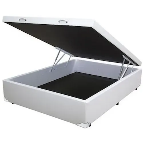 Base Box Casal Baú Corino Branco tt98
