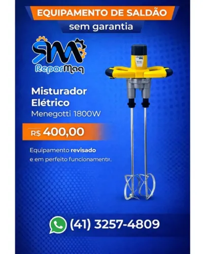 Misturador Elétrico Menegotti 1800W