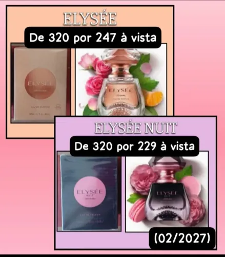Perfume Elysée a partir de 229 à vista. Valores no anúncio.