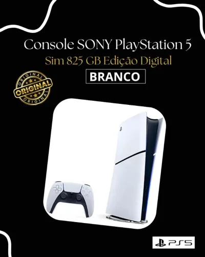 Console novo Sony Playstation 5 Slim Edição Digital 825gb Branco Original