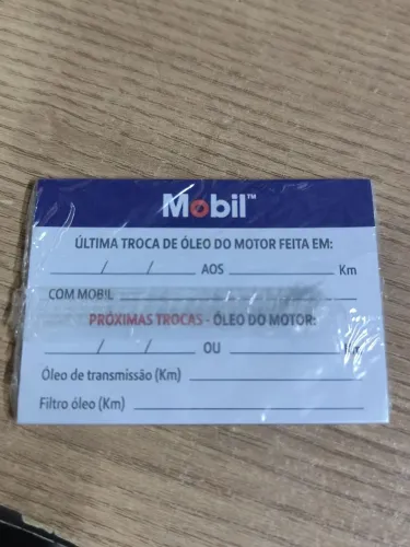 Etiqueta de óleo da Mobil