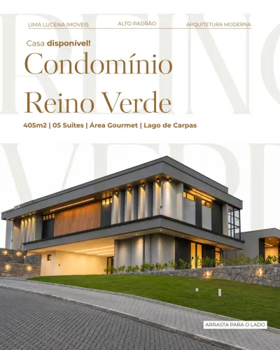 Condomínio Reino Verde - 405m2 - 5 Suítes, Espaço Gourmet