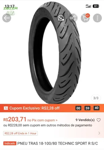 Pneu Technic traseiro 18/100-80