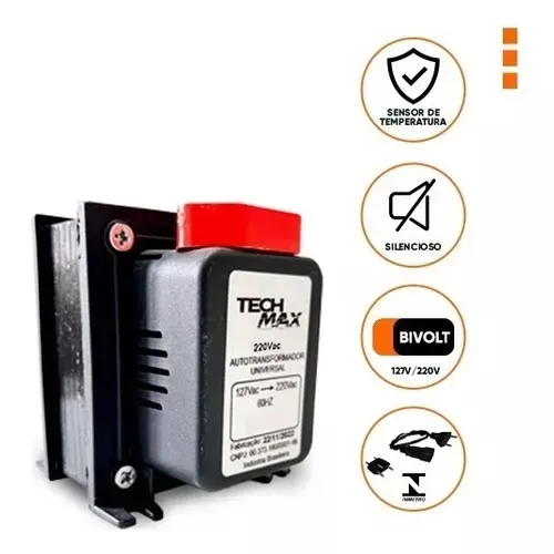 Autotransformador 750va Bivolt 110 220 / 220 110 Tech Max