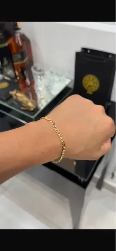 PULSEIRA GRUMET 3mm Banhado a ouro 18k 1 ano de garantia