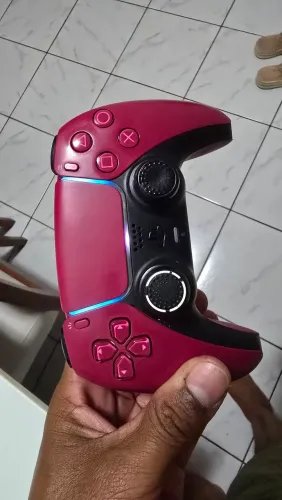 Controle PS5 COM Hall Effect cor Vermelho