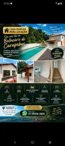 CASA DUPLEX PARA LOCAÇÃO | BALNEÁRIO DE CARAPEBUS