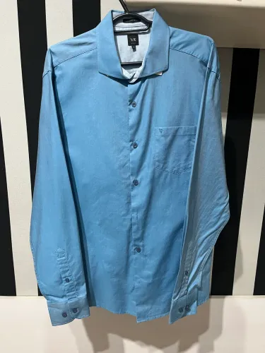 Camisa social VR azul slim fit