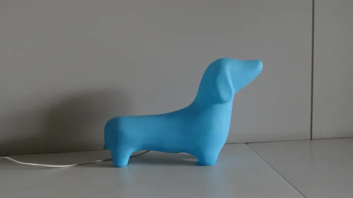 luminária de cachorro salsicha azul 