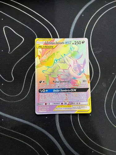 carta pokemon greninja e zoroark gx aliados 222/214