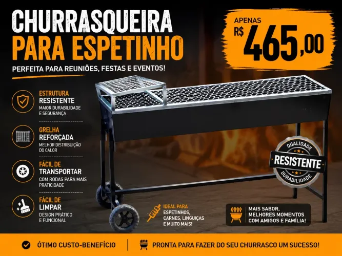 CHURRASQUEIRA PARA ESPETINHO