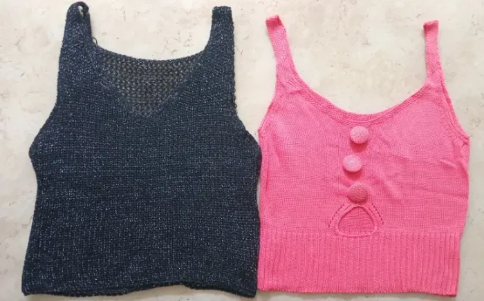 Desapego Usado 2 Croppeds em Linha (preto e rosa) tam P