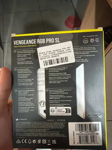 Memoria ra vegeance rgb pro sl branca ddr4 32gb 2x16gb 3200mhz