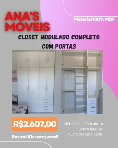Closet Modulado Completo com Portas