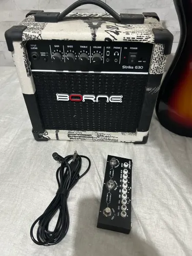 Guitarra Elétrica Stratocaster Giannini Sunburst + Amp + Pedal de efeito Cuvave Cube Baby