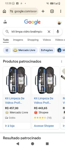 KIT limpa vidro bolsa completa bralimpia 