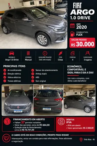 Fiat Argo Drive 1.0 6V Flex 2020