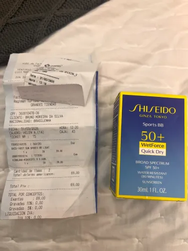 Protetor Solar Shiseido Sports BB SPF 50+ (Light) Original 