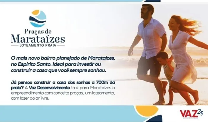 Condomínio Praças de Marataízes lotes a 700 metros da praia a partir de R$ 117.930 mil