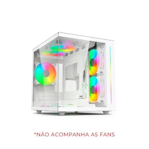 Gabinete Gamer C3Tech Aquarius MT-G810WH *Sem Fan Led* - Micro-ATX e Mini-ITX - WZetta