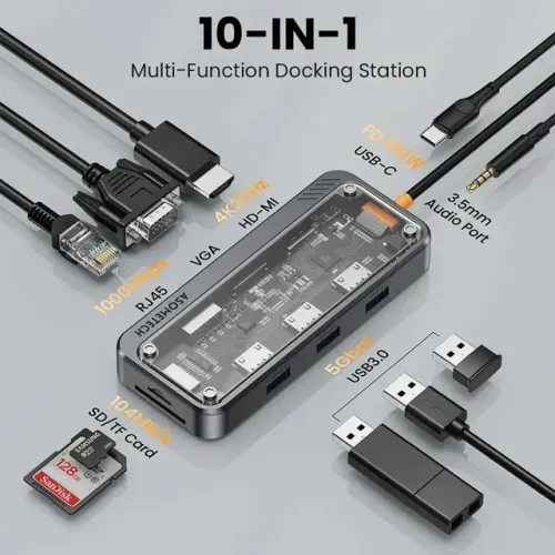 Hub 10 em 1 Dock Station Macbook Air Pro iMac SamsungBook Dex Galaxy Lenovo ASOMETECH