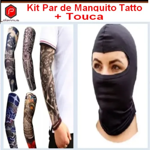 Kit ( Par de Manguitos + Touca ) Bike Bicicleta Motociclista Ciclista z865
