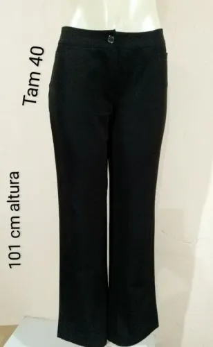 Calça Social Preta feminina em Oxford Tam 40