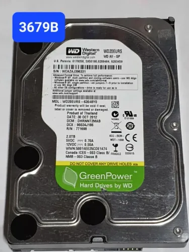 Placa Hd 2 Tb Wd20eurs-63s48y0 - Cod. 3679b