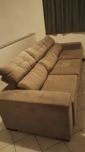Sofá Retrátil e Reclinável Gigante 3 Metros - Semi-Novo e Super Confortável!