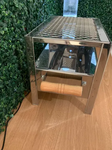 Mini Churrasqueira Inox Para Bancada Móvel Portátil Carvão